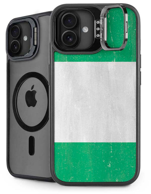 Nigeria Flag Distressed iPhone 16 Kickstand Case