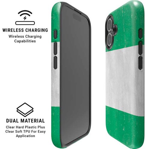 Nigeria Flag Distressed iPhone 16 Magsafe Impact Case
