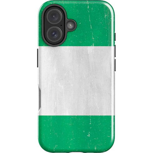Nigeria Flag Distressed iPhone 16 Plus Impact Case