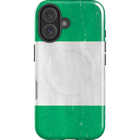 Nigeria Flag Distressed iPhone 16 Plus Magsafe Impact Case