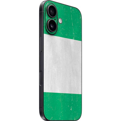 Nigeria Flag Distressed iPhone 16 Plus Skin