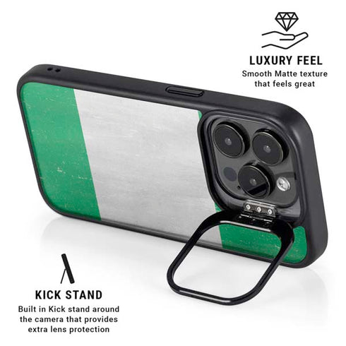 Nigeria Flag Distressed iPhone 16 Pro Kickstand Case