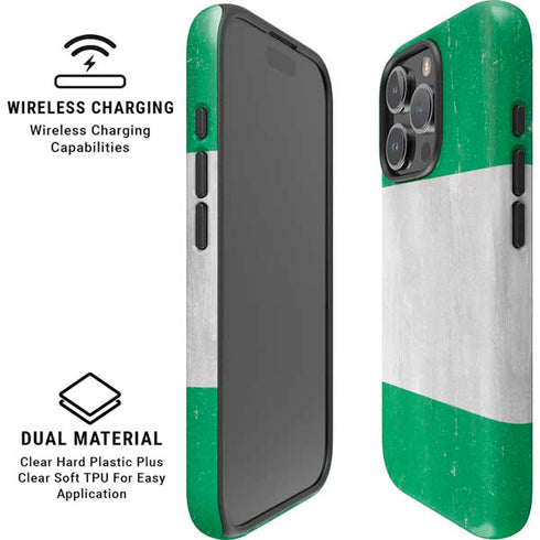 Nigeria Flag Distressed iPhone 16 Pro Magsafe Impact Case