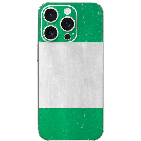 Nigeria Flag Distressed iPhone 16 Pro Skin