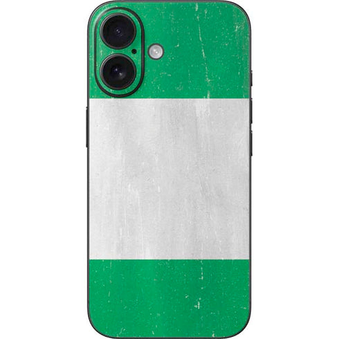 Nigeria Flag Distressed iPhone 16 Skin