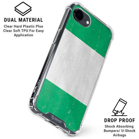 Nigeria Flag Distressed iPhone 16e Clear Case