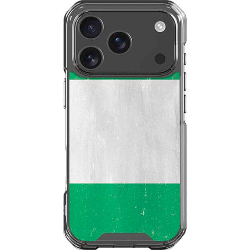 Nigeria Flag Distressed iPhone 18 Pro Clear Case