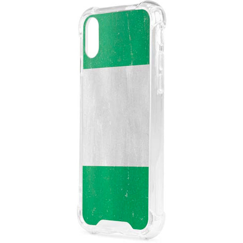 Nigeria Flag Distressed iPhone XS Clear Case
