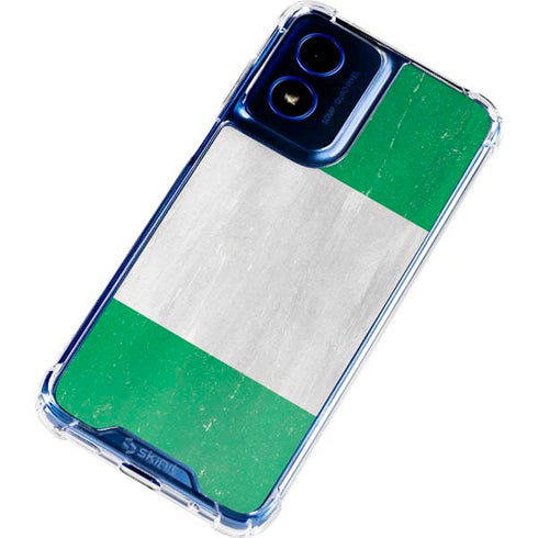Nigeria Flag Distressed Moto G Play 4G (2024) Clear Case