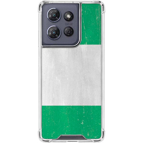 Nigeria Flag Distressed Moto G Play 5G (2025) Clear Case