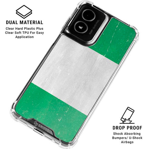Nigeria Flag Distressed Moto G Power 5G (2024) Clear Case