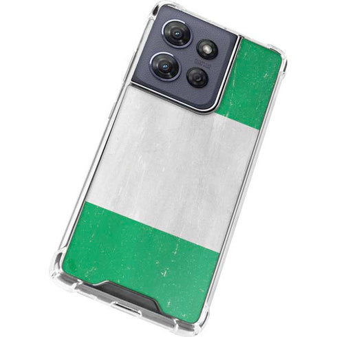 Nigeria Flag Distressed Moto G Stylus 5G (2025) Clear Case