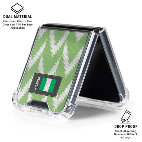 Nigeria Soccer Flag Galaxy Z Flip6 Clear Case