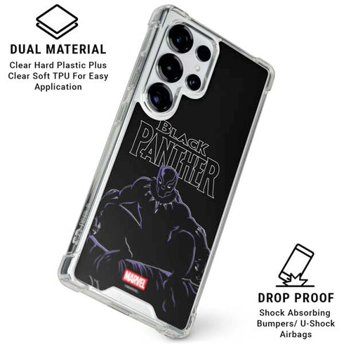 Marvel Black Panther Night Time Watch Galaxy S26 Ultra Clear Case