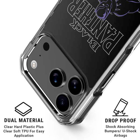 Marvel Black Panther Night Time Watch iPhone 17 Pro Clear Case