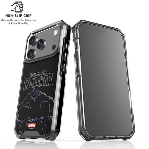 Marvel Black Panther Night Time Watch iPhone 17 Pro Clear Case