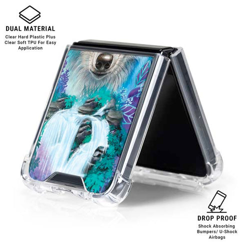 Night Wolf by Sheena Pike Galaxy Z Flip6 Clear Case