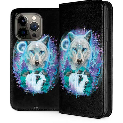 Night Wolf by Sheena Pike iPhone 14 Pro Folio Case