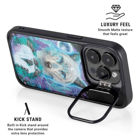 Night Wolf by Sheena Pike iPhone 15 Pro Kickstand Case