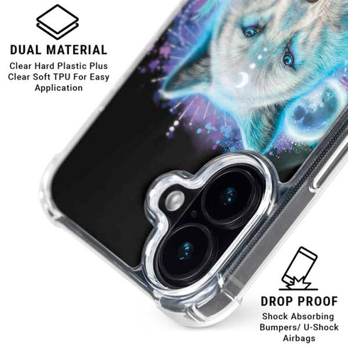 Night Wolf by Sheena Pike iPhone 16 Plus Clear Case