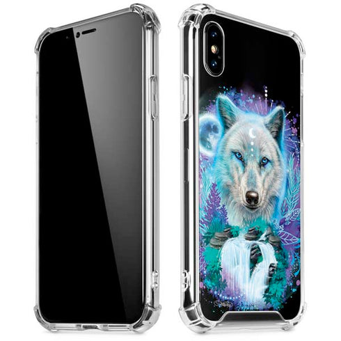 Night Wolf by Sheena Pike iPhone X/XS Clear Case