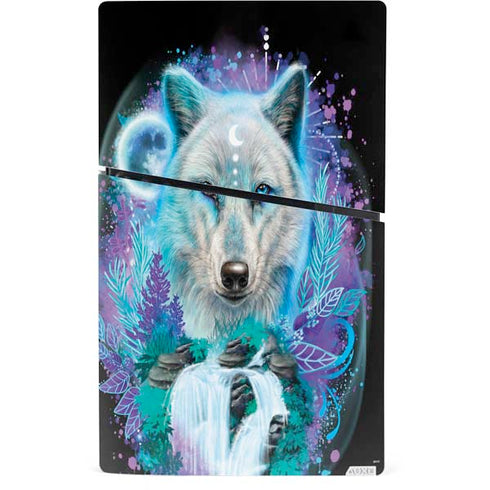 Night Wolf by Sheena Pike PS5 Slim Digital Edition Console Skin