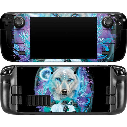 Night Wolf by Sheena Pike Steam Deck Handheld Gaming Computer OLED Skin