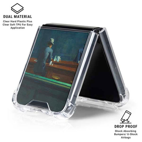 Edward Hopper Nighthawks 1942 Galaxy Z Flip6 Clear Case