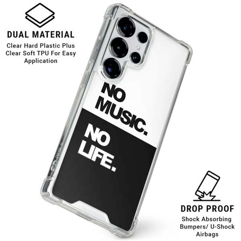 No Music No Life Galaxy S25 Ultra Clear Case
