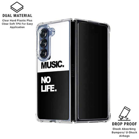 No Music No Life Galaxy Z Fold6 Clear Case