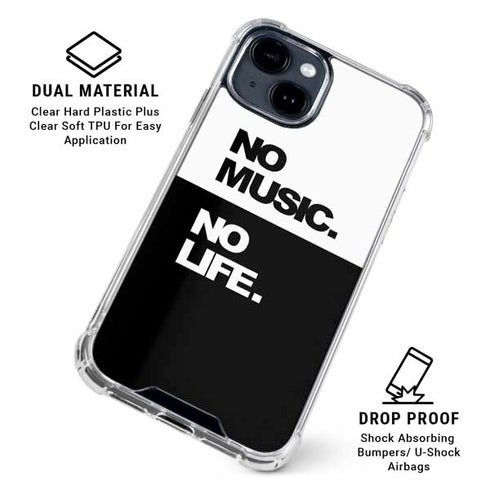 No Music No Life iPhone 15 Clear Case