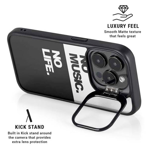 No Music No Life iPhone 15 Pro Kickstand Case
