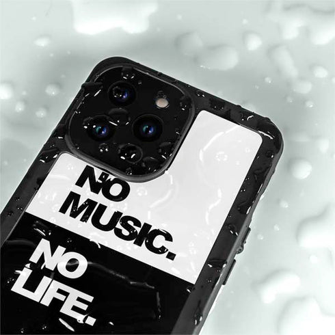 No Music No Life iPhone 15 Pro Waterproof Case