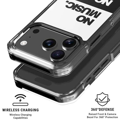 No Music No Life iPhone 18 Pro Clear Case