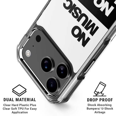 No Music No Life iPhone 18 Pro Clear Case