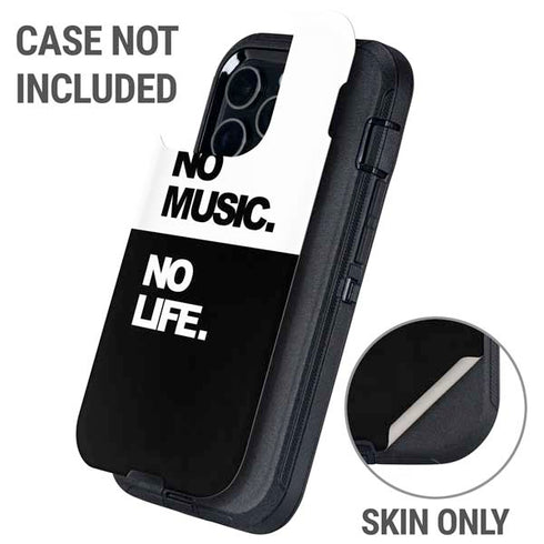 No Music No Life Otterbox Defender iPhone Skin
