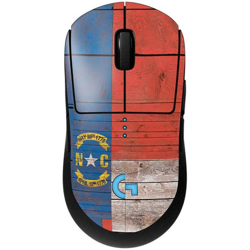 North Carolina Flag Dark Wood G Pro Wireless Gaming Mouse Skin