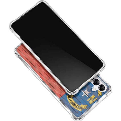 North Carolina Flag Dark Wood Galaxy A16 5G Clear Case