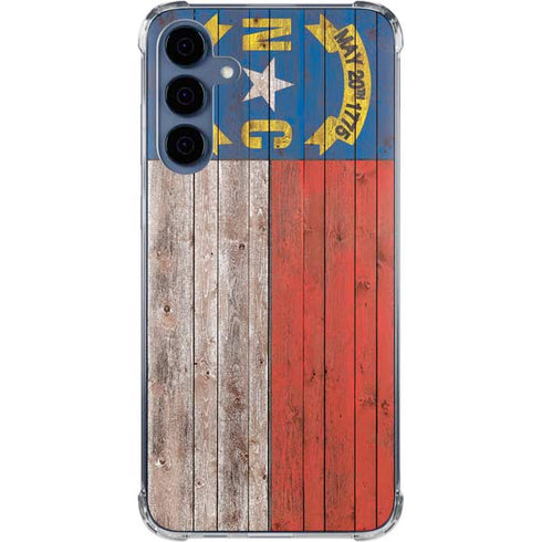 North Carolina Flag Dark Wood Galaxy A35 5G Clear Case