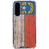 North Carolina Flag Dark Wood Galaxy A36 5G Clear Case