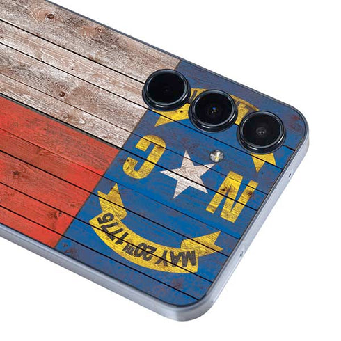 North Carolina Flag Dark Wood Galaxy A55 5G Skin