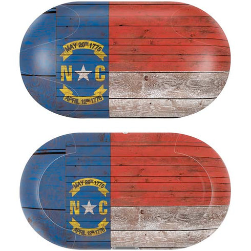North Carolina Flag Dark Wood Galaxy Buds Plus Skin