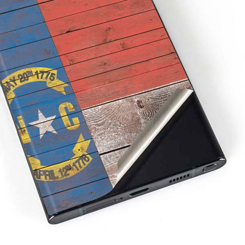 North Carolina Flag Dark Wood Galaxy Skins
