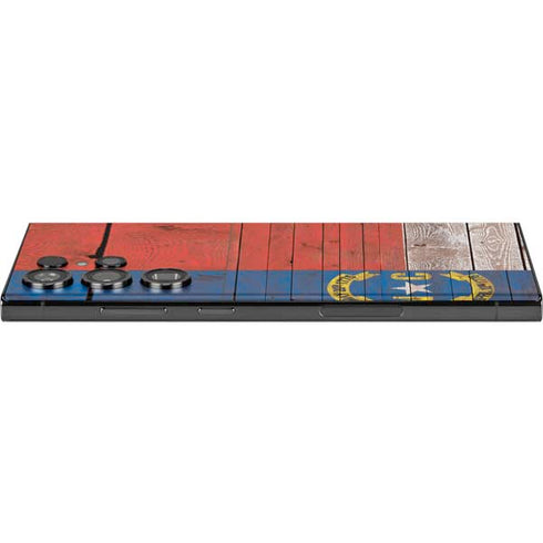 North Carolina Flag Dark Wood Galaxy Skins