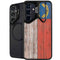 North Carolina Flag Dark Wood Galaxy S24 FE Kickstand Case