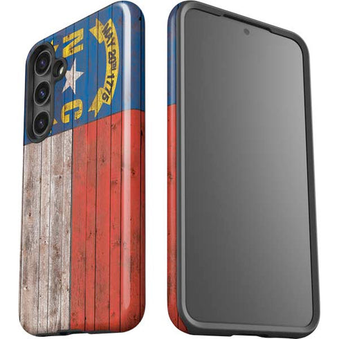 North Carolina Flag Dark Wood Galaxy S25 Impact Case