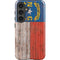 North Carolina Flag Dark Wood Galaxy S25 Plus Impact Case