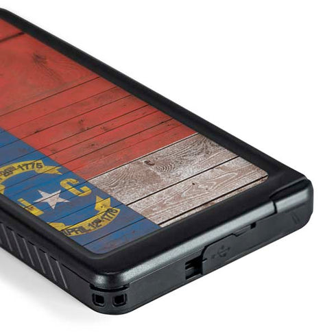 North Carolina Flag Dark Wood Galaxy S24 Ultra Waterproof Case