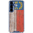 North Carolina Flag Dark Wood Galaxy S25 Clear Case