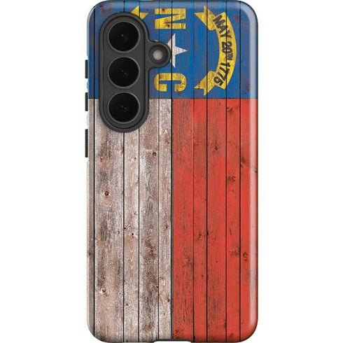 North Carolina Flag Dark Wood Galaxy S26 Impact Case